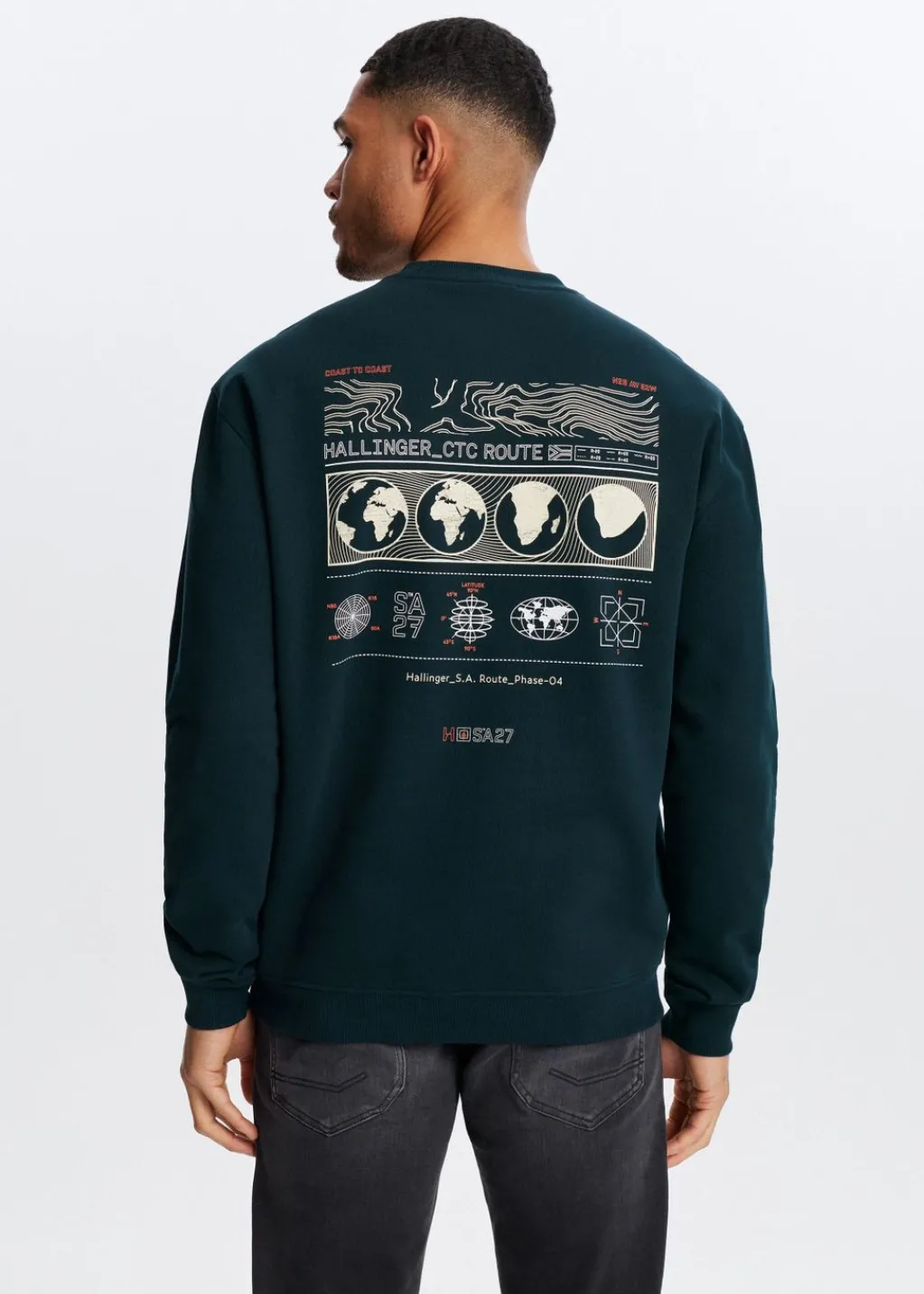 Sweaters En Hoodies<The Sting Sweater met print wereldbol groen bottle, donker