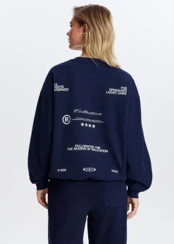 Sweaters En Hoodies<The Sting Sweater met tekstprint donkerblauw