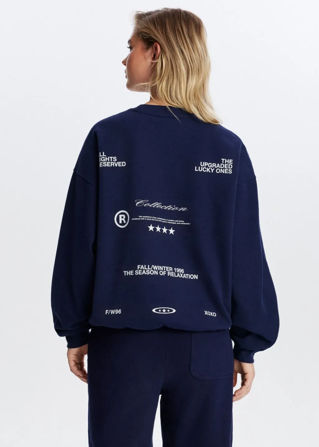 Sweaters En Hoodies<The Sting Sweater met tekstprint donkerblauw
