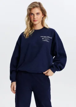Sweaters En Hoodies<The Sting Sweater met tekstprint donkerblauw