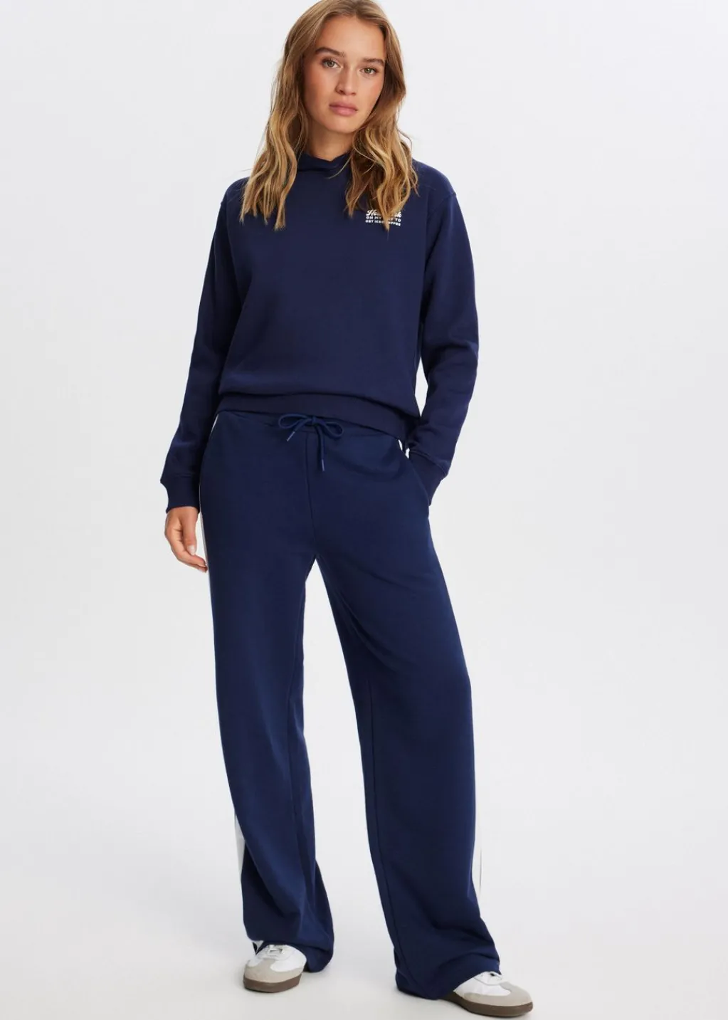 Broeken<The Sting Sweatpants met streep donkerblauw