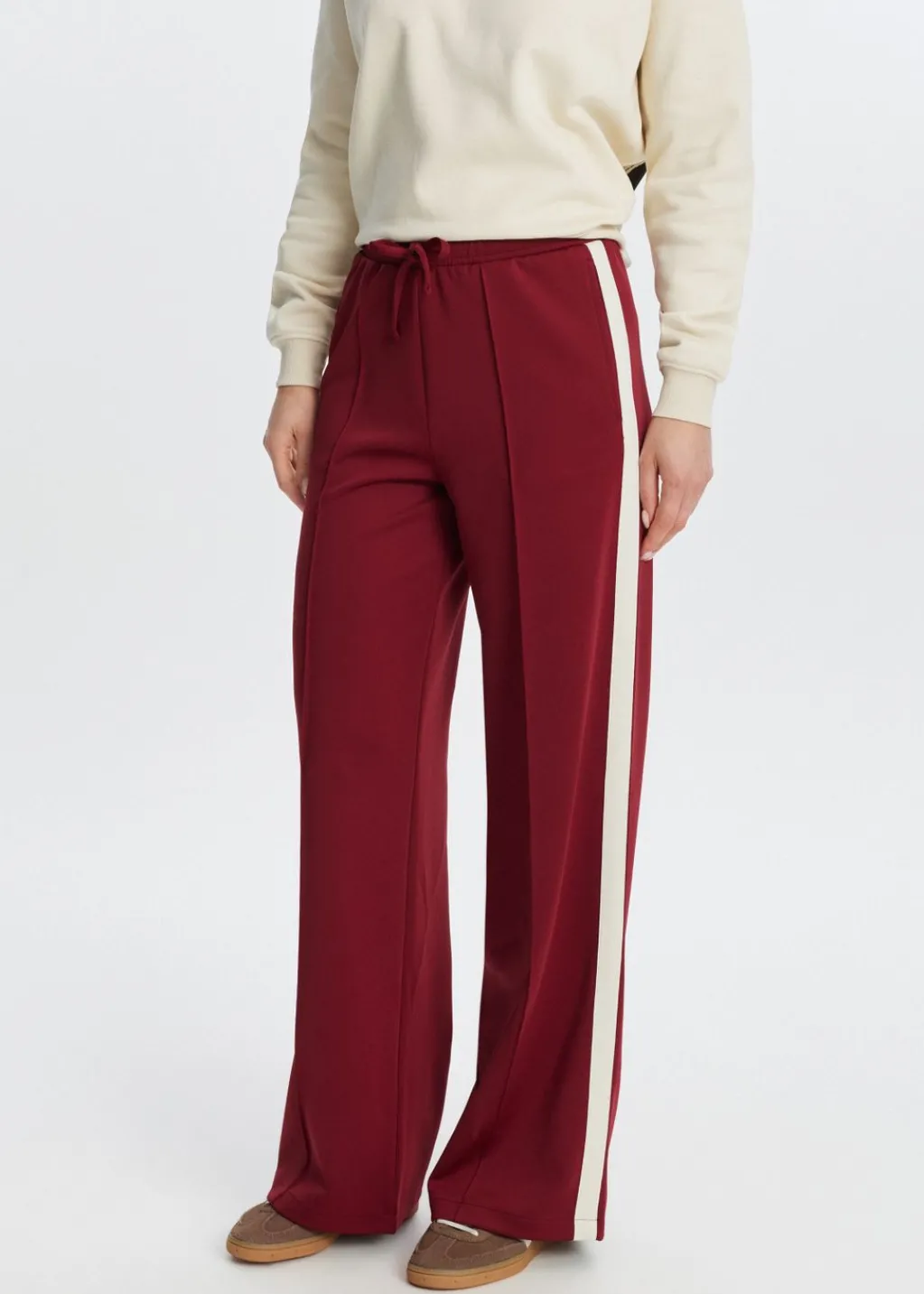 Broeken<The Sting Sweatpants met streep donkerrood