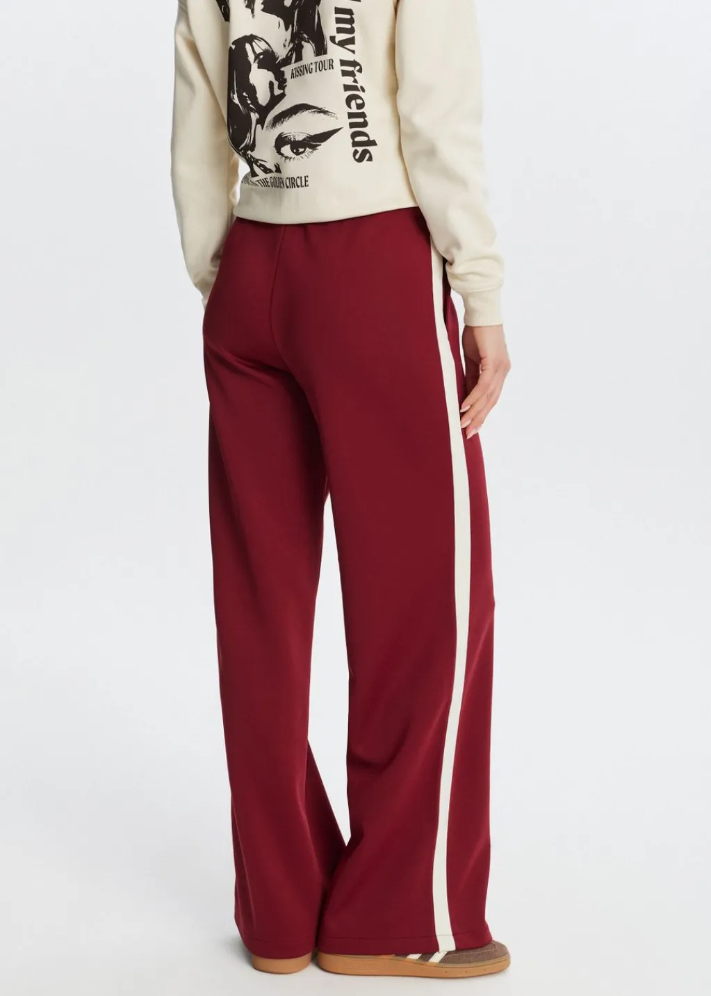 Broeken<The Sting Sweatpants met streep donkerrood