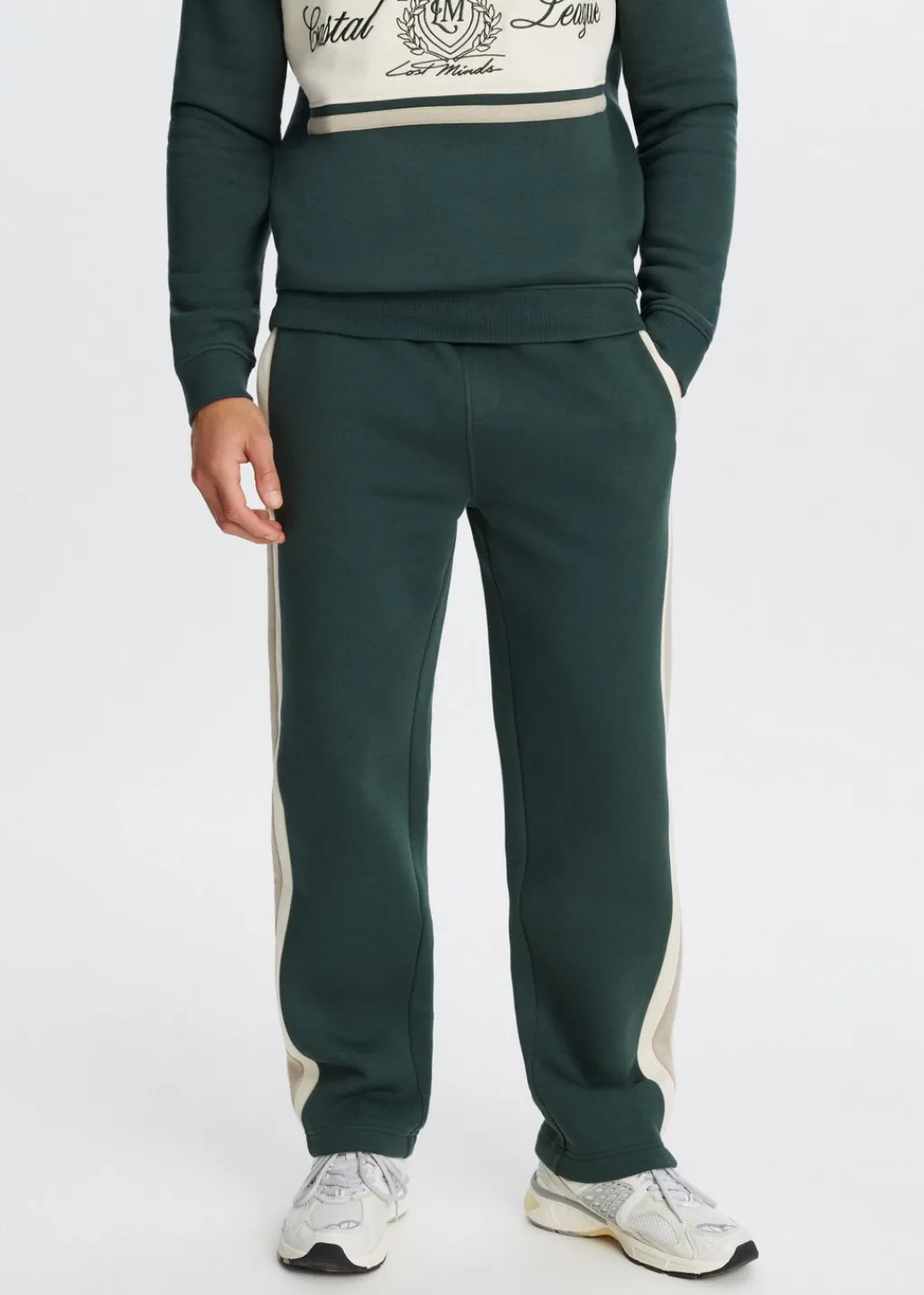 Broeken<The Sting Sweatpants met streepdetail donkergroen