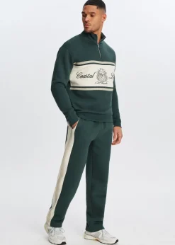 Broeken<The Sting Sweatpants met streepdetail donkergroen