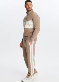 Broeken<The Sting Sweatpants met streepdetail taupe