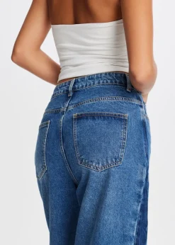 Jeans<The Sting 2-tone wide leg jeans blauw, used dark