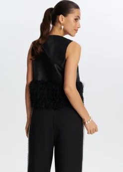 Tops<The Sting Top met franjes zwart