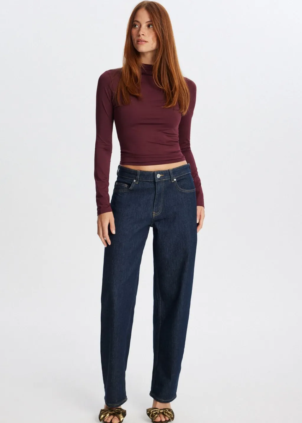 Tops<The Sting Top met hoge hals bordeaux
