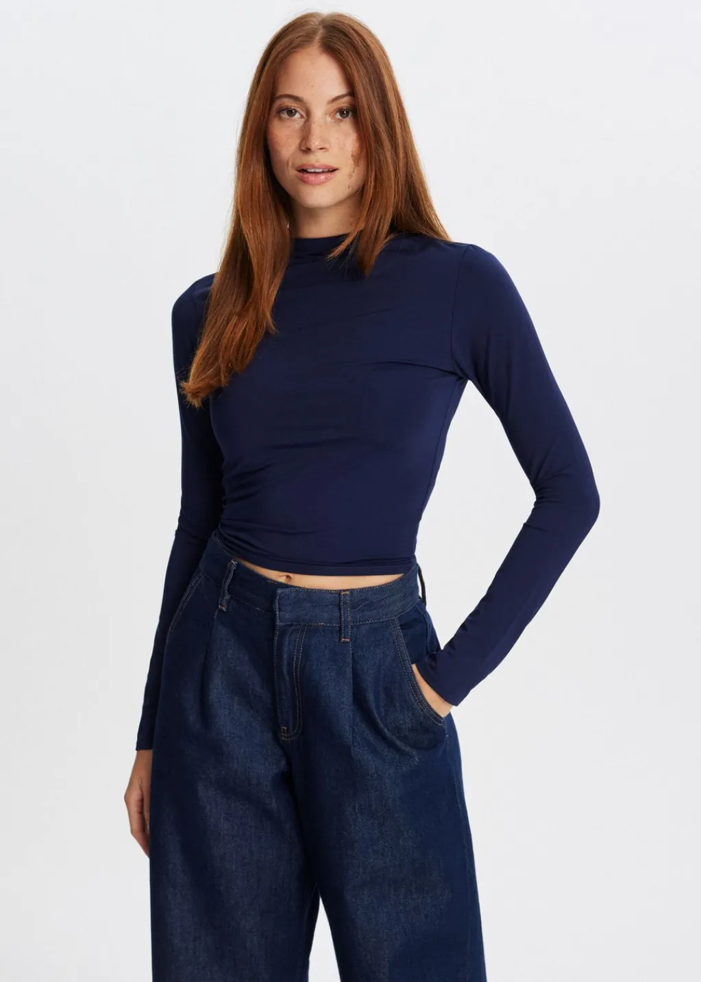 Tops<The Sting Top met hoge hals donkerblauw