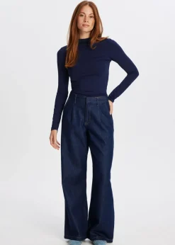 Tops<The Sting Top met hoge hals donkerblauw