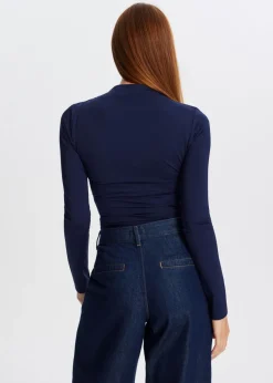 Tops<The Sting Top met hoge hals donkerblauw