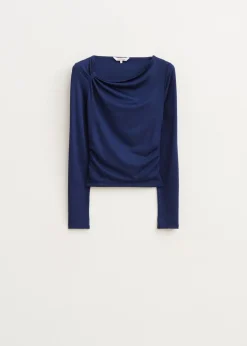 Tops<The Sting Top met knoopdetail donkerblauw