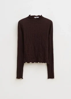 Tops<The Sting Top met strikdetail donkerbruin