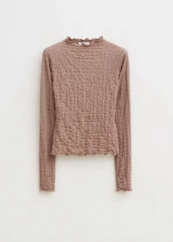 Tops<The Sting Top met strikdetail taupe