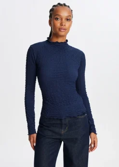 Tops<The Sting Top met strikdetail donkerblauw