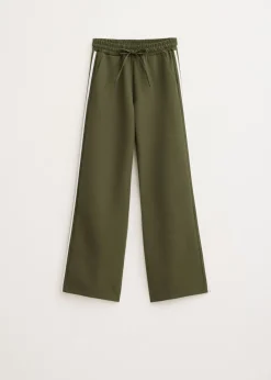Broeken<The Sting Trackpants met streep groen, army