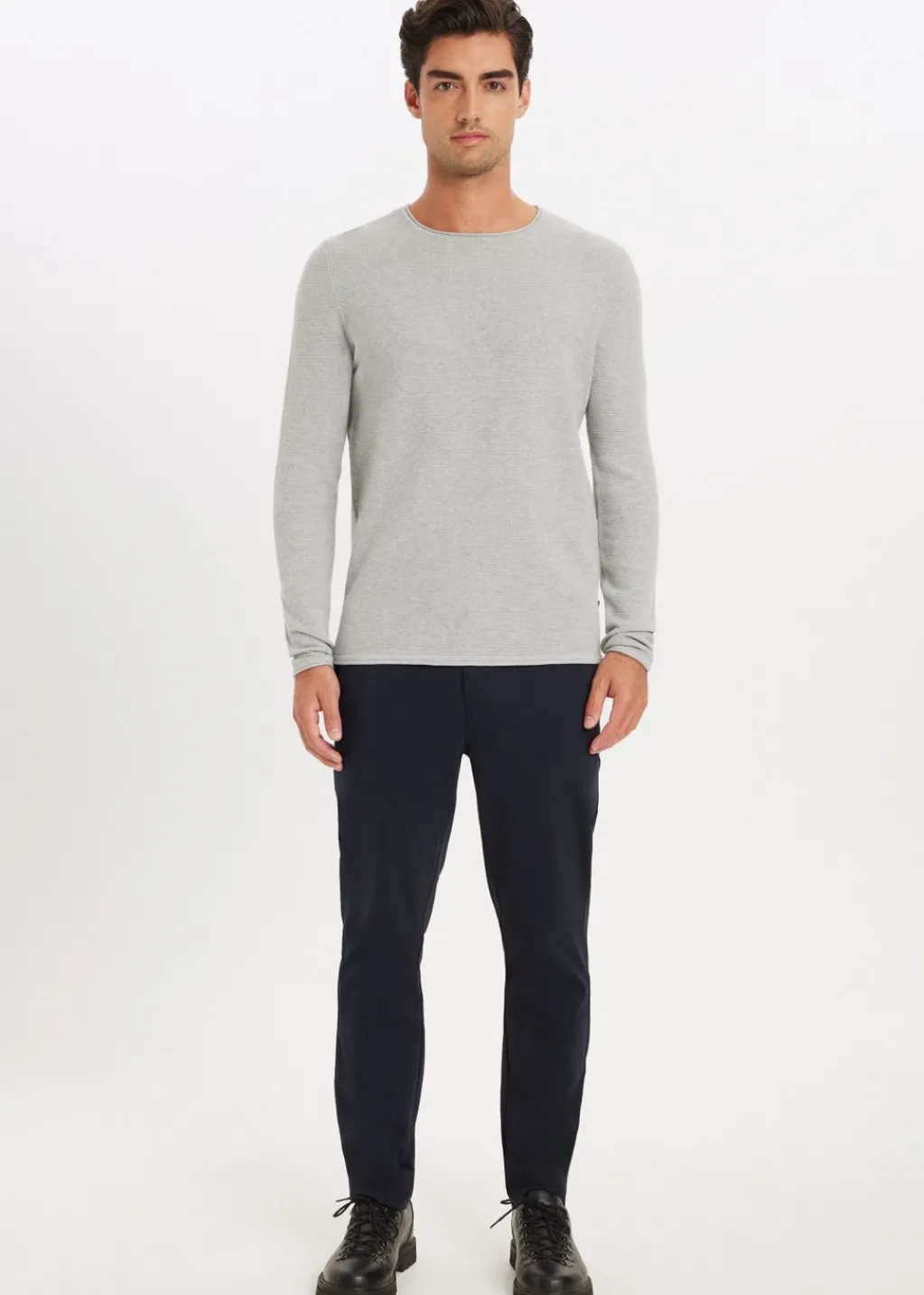 Basics|Truien En Vesten<The Sting Trui melange grijs, licht melee