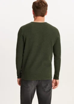 Basics|Truien En Vesten<The Sting Trui melange donkergroen