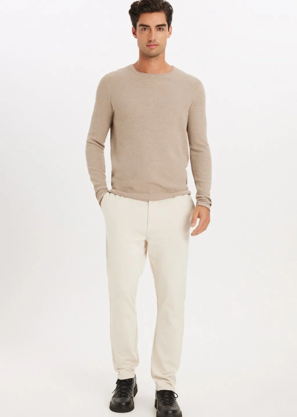 Basics|Truien En Vesten<The Sting Trui melange taupe, light