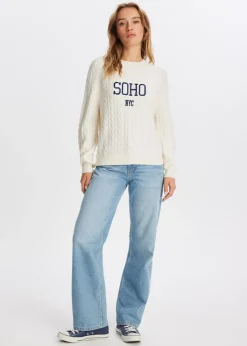 Truien En Vesten<The Sting Trui met borduurdetail wit, off-white