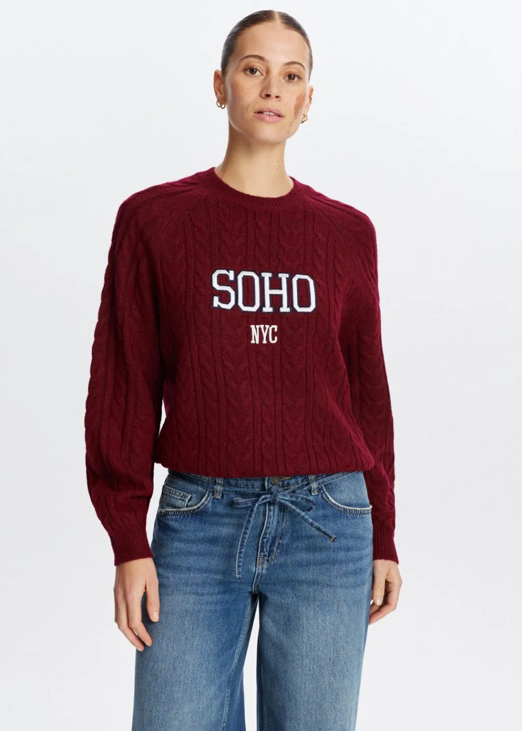 Truien En Vesten<The Sting Trui met borduurdetail donkerrood