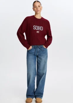 Truien En Vesten<The Sting Trui met borduurdetail donkerrood