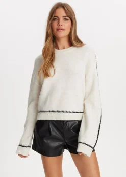 Truien En Vesten<The Sting Trui met contrasterende details off-white gem&ecirc;leerd