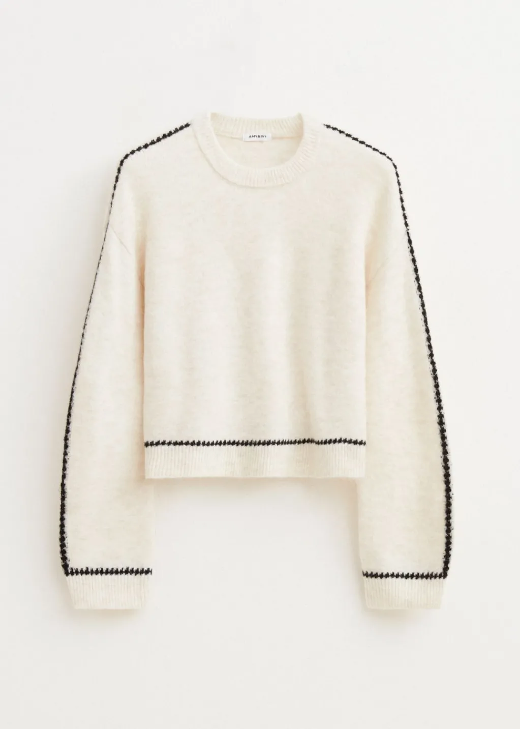 Truien En Vesten<The Sting Trui met contrasterende details off-white gemêleerd