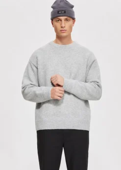 Truien En Vesten<The Sting Trui met crewneck grijs gemêleerd