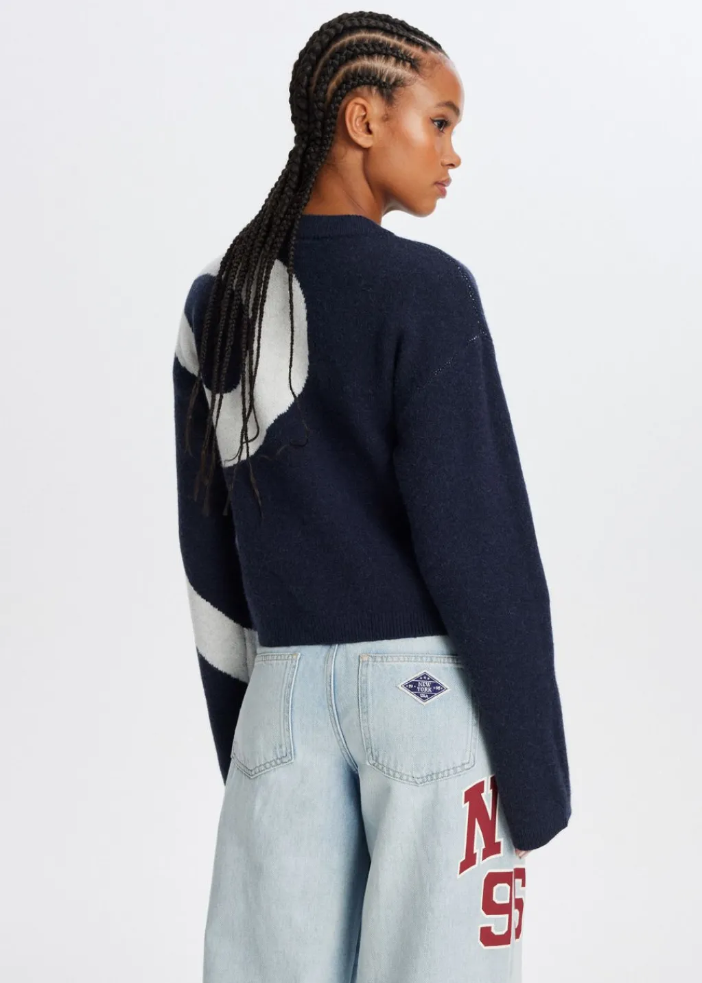 Truien En Vesten<The Sting Trui met grote strik donkerblauw