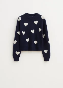 Truien En Vesten<The Sting Trui met hartjes donkerblauw