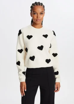 Truien En Vesten<The Sting Trui met hartjes beige