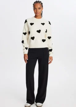Truien En Vesten<The Sting Trui met hartjes beige