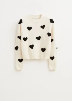 Truien En Vesten<The Sting Trui met hartjes beige