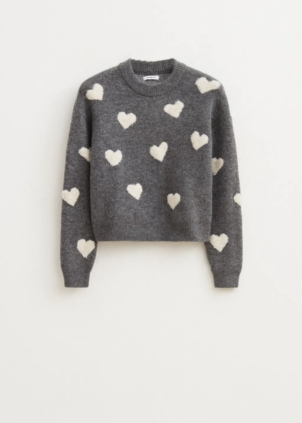 Truien En Vesten<The Sting Trui met hartjes donkergrijs