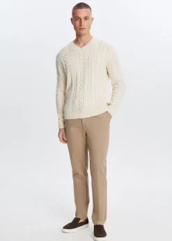 Truien En Vesten<The Sting Trui met kabelpatroon wit, off-white