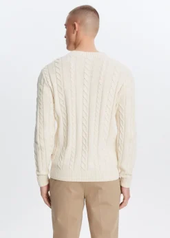 Truien En Vesten<The Sting Trui met kabelpatroon wit, off-white
