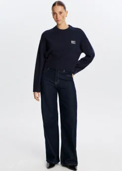 Truien En Vesten<The Sting Trui met label donkerblauw