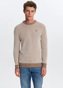 Truien En Vesten<The Sting Trui met logo taupe