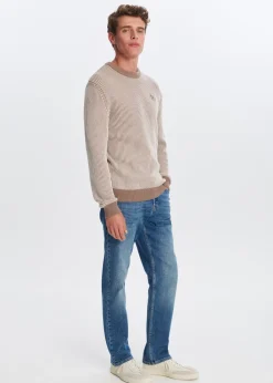 Truien En Vesten<The Sting Trui met logo taupe