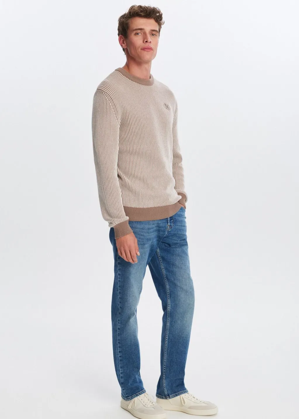 Truien En Vesten<The Sting Trui met logo taupe
