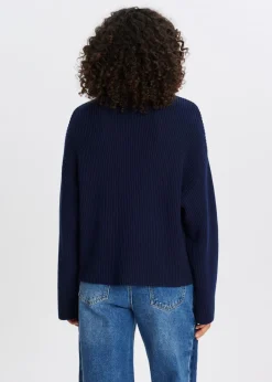 Truien En Vesten<The Sting Trui met mockneck donkerblauw
