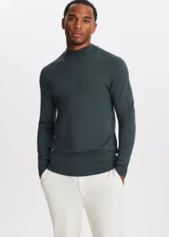 Truien En Vesten<The Sting Trui met mock-neck groen, grijs