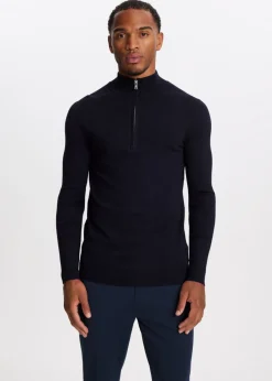 Truien En Vesten<The Sting Trui met rits donkerblauw