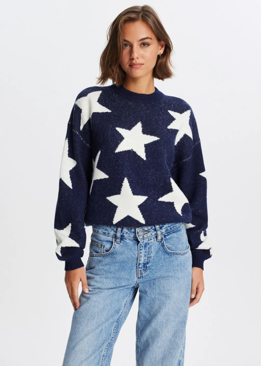 Truien En Vesten<The Sting Trui met sterren donkerblauw