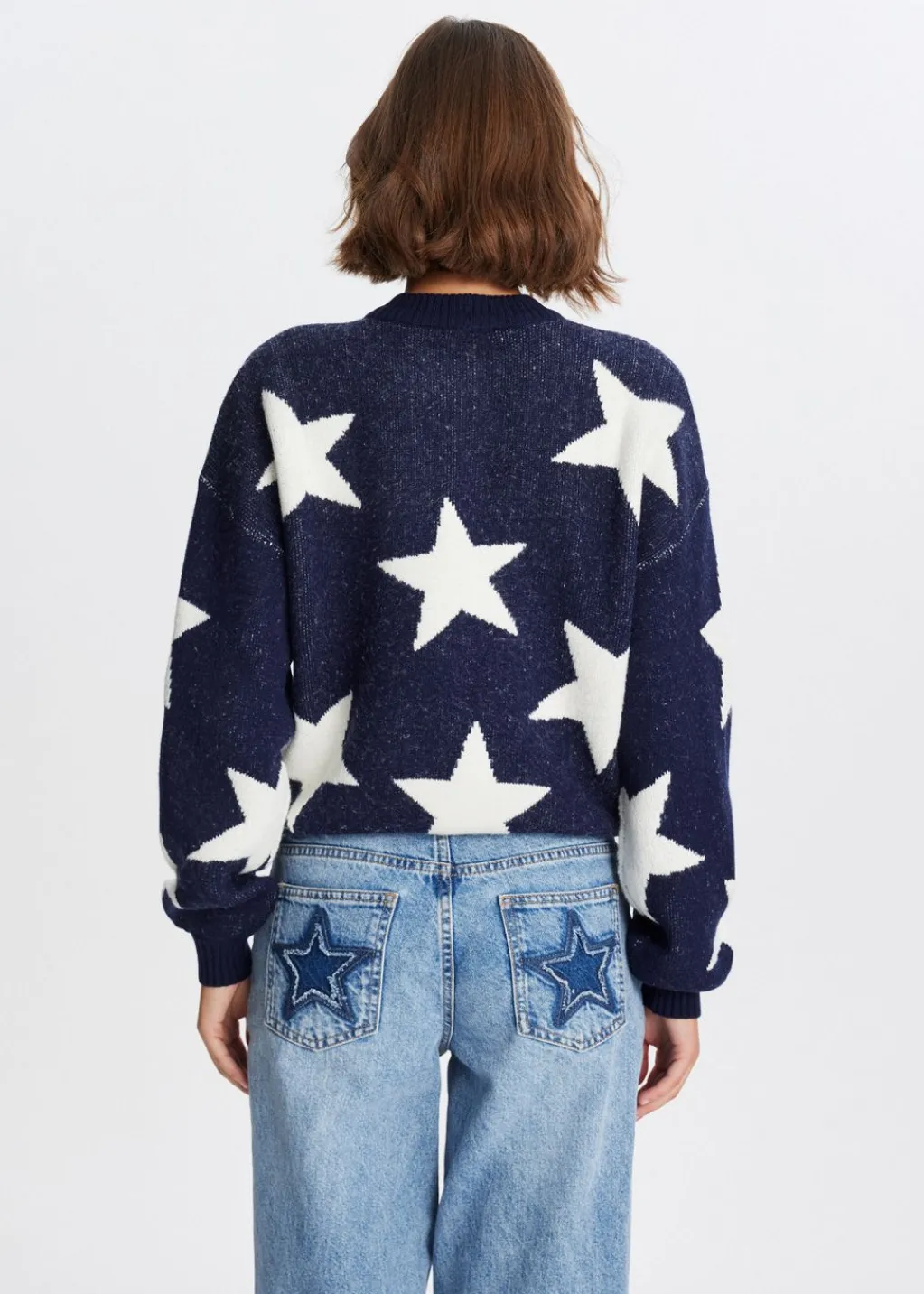 Truien En Vesten<The Sting Trui met sterren donkerblauw