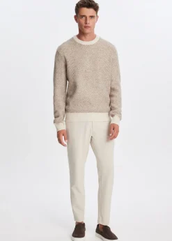 Truien En Vesten<The Sting Trui met visgraatdetail soft mocca