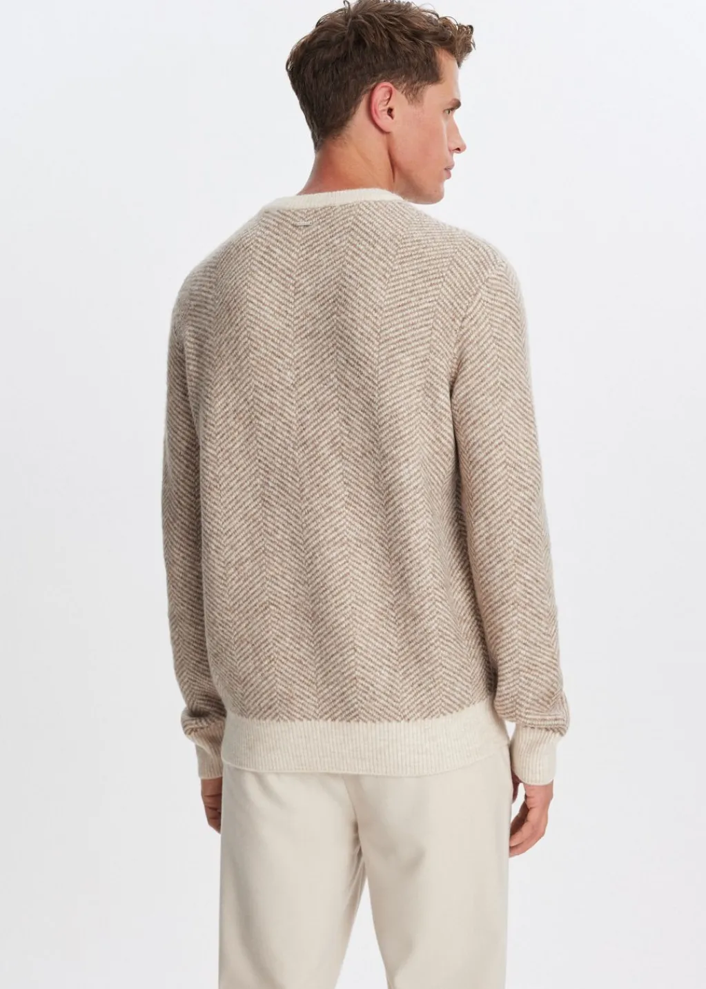 Truien En Vesten<The Sting Trui met visgraatdetail soft mocca