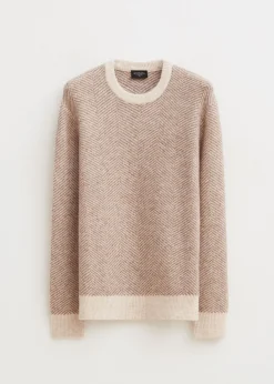 Truien En Vesten<The Sting Trui met visgraatdetail soft mocca